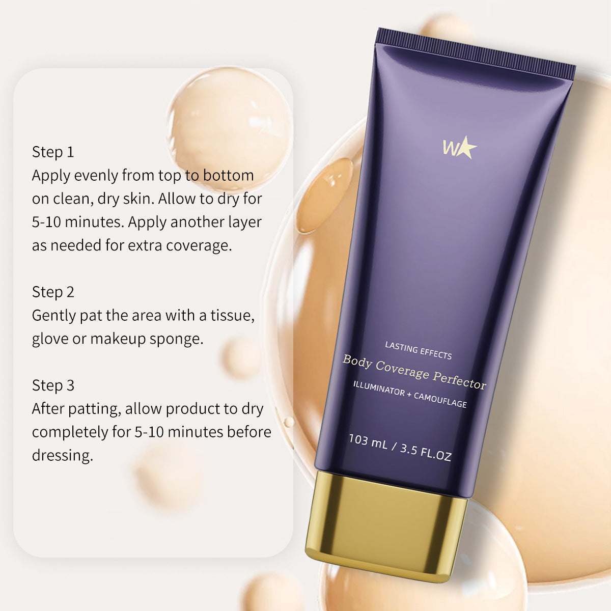W. Body Coverage Perfector (Body/tattoo concealer care cream waterproof and sweat resistant)